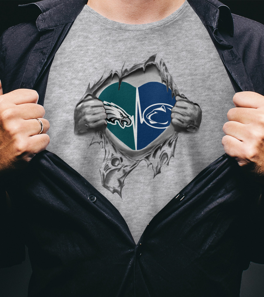 Philadelphia Eagles Penn State Nittany Lions Heart T-Shirt