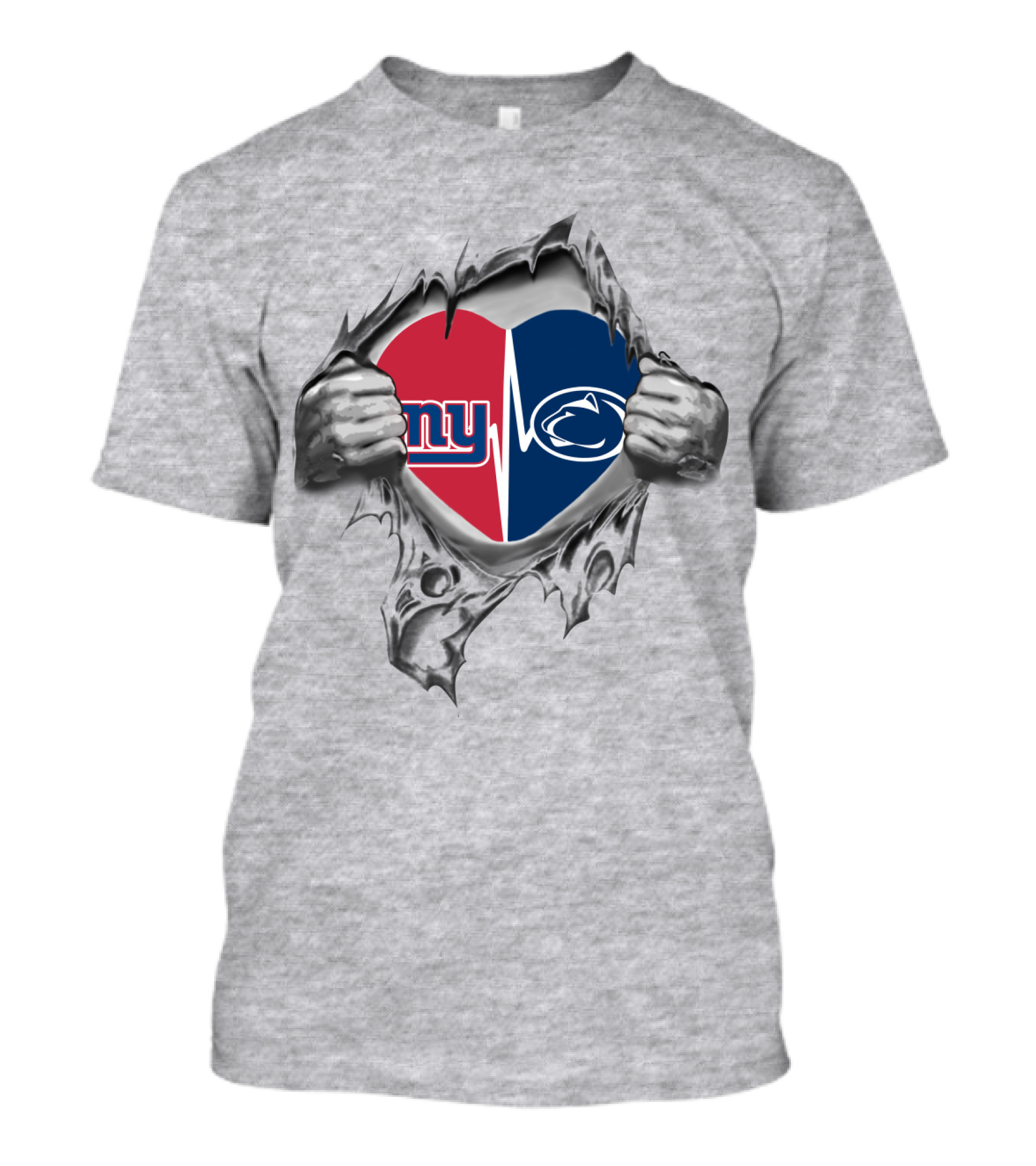 NY Giants Penn State Nittany Lions Heartbeat Combo T-Shirt