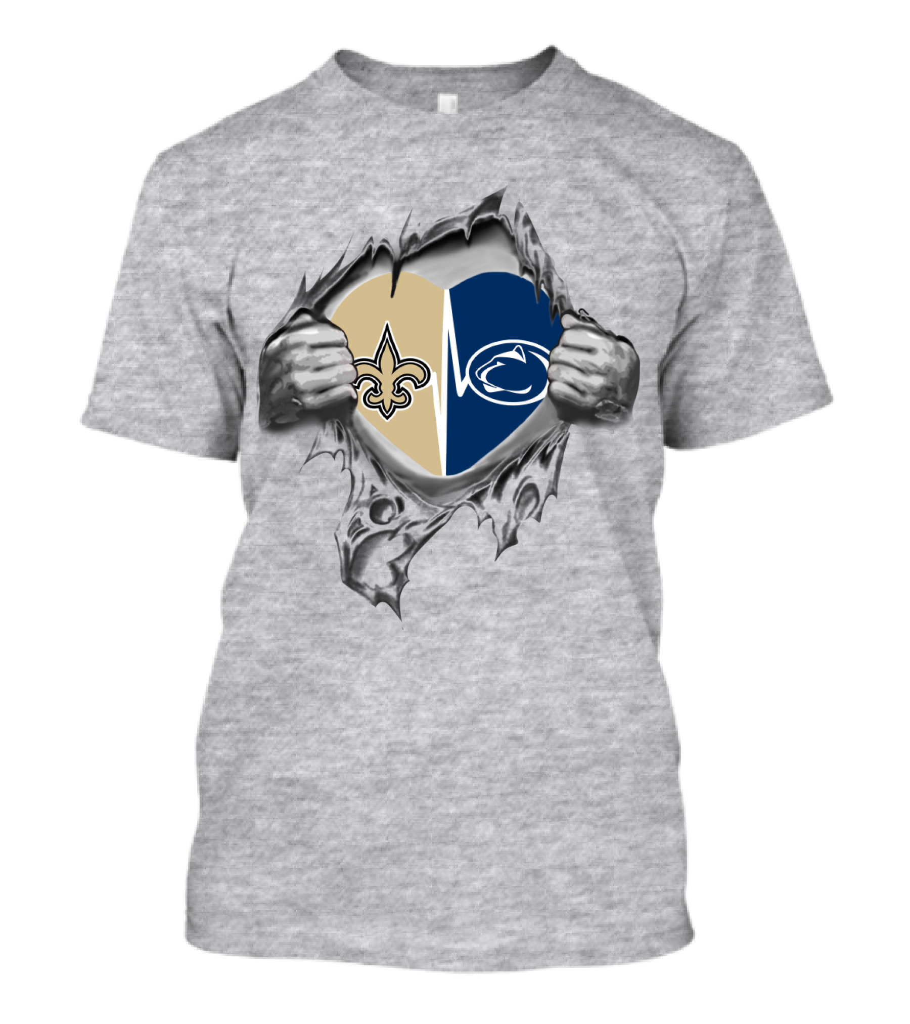 Saints Penn State Heart Logo Combination T-Shirt