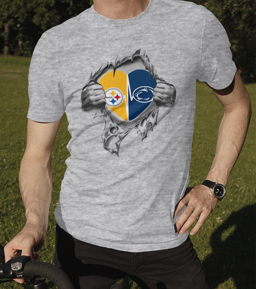 Steelers Penn State Heartbeat Pullover T-Shirt
