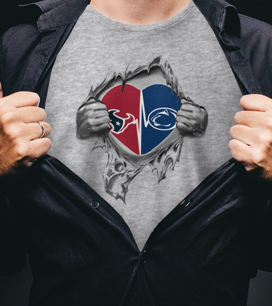 Texans And Penn State Heart T-Shirt