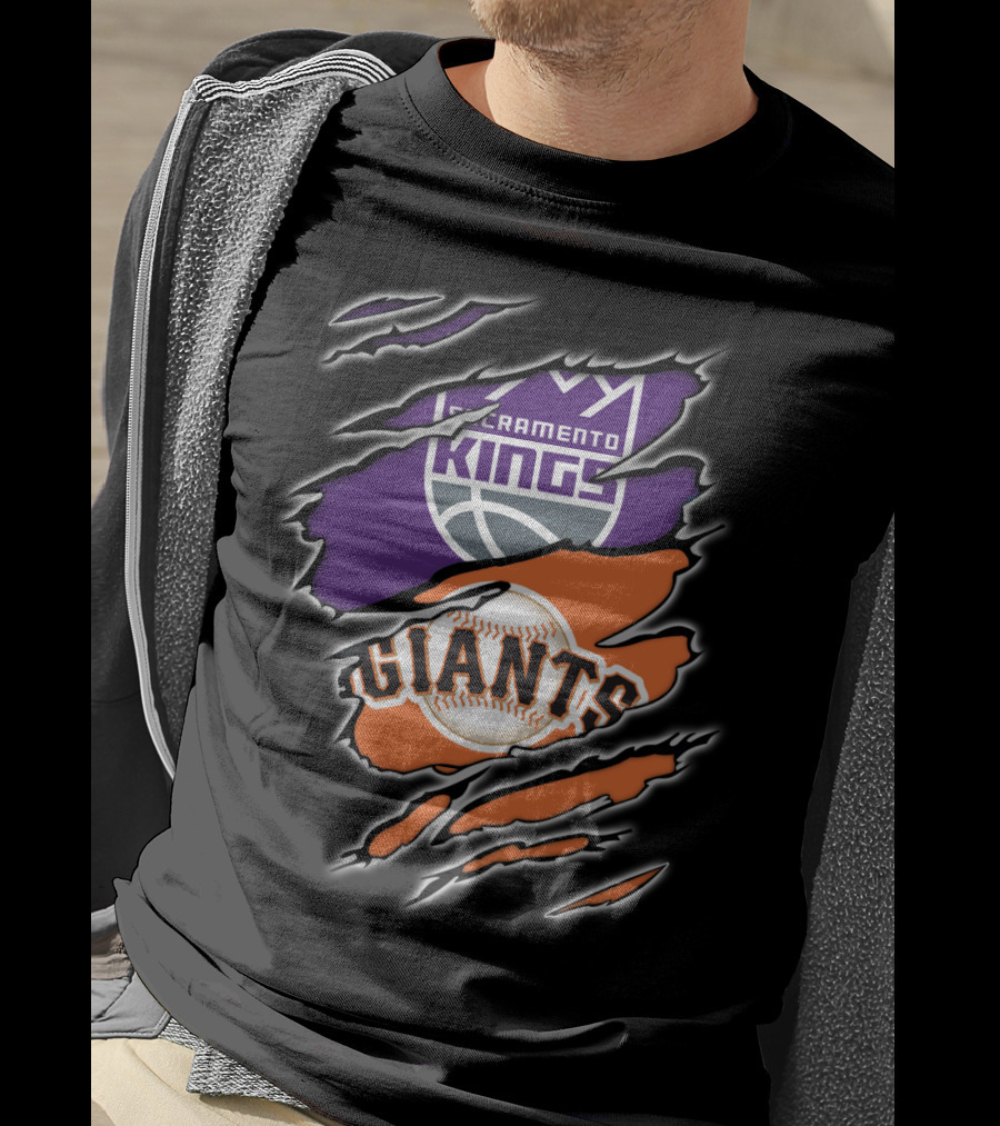 Sacramento Kings Giants Basketball Baseball Collaboration T-Shirt