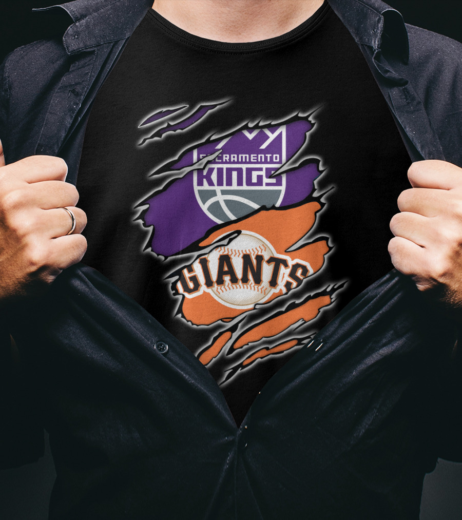 Sacramento Kings Giants Basketball Baseball Collaboration T-Shirt