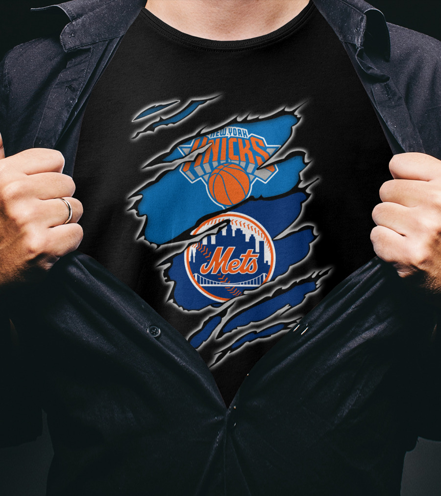 Knicks Mets New York Basketball Baseball Fan T-Shirt