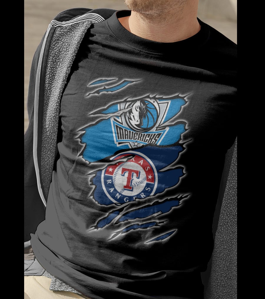 Mavericks Rangers Texas Rip Claw T-Shirt