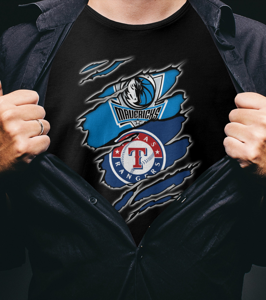 Mavericks Rangers Texas Rip Claw T-Shirt