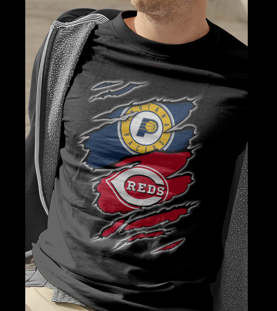 Indiana Pacers Cincinnati Reds Logo Mashup T-Shirt