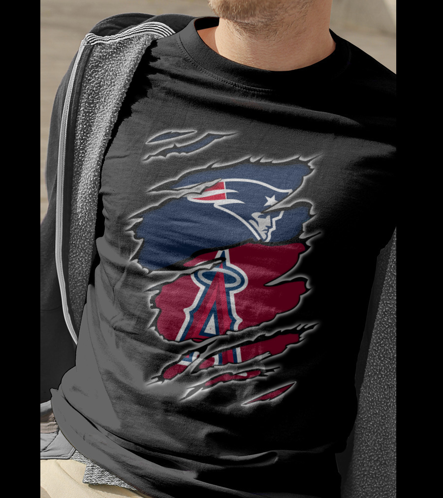 Patriots And Angels NFL MLB Mashup T-Shirt