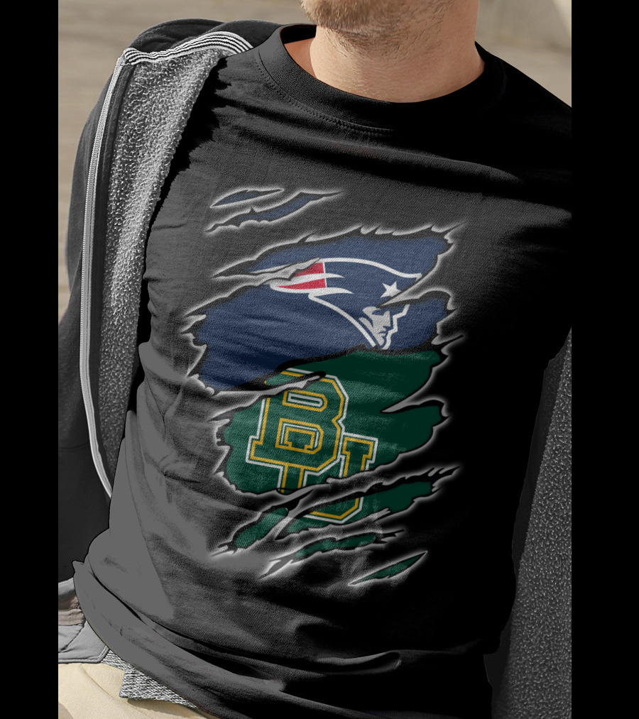 New England Patriots Baylor Bears Logo Fusion T-Shirt