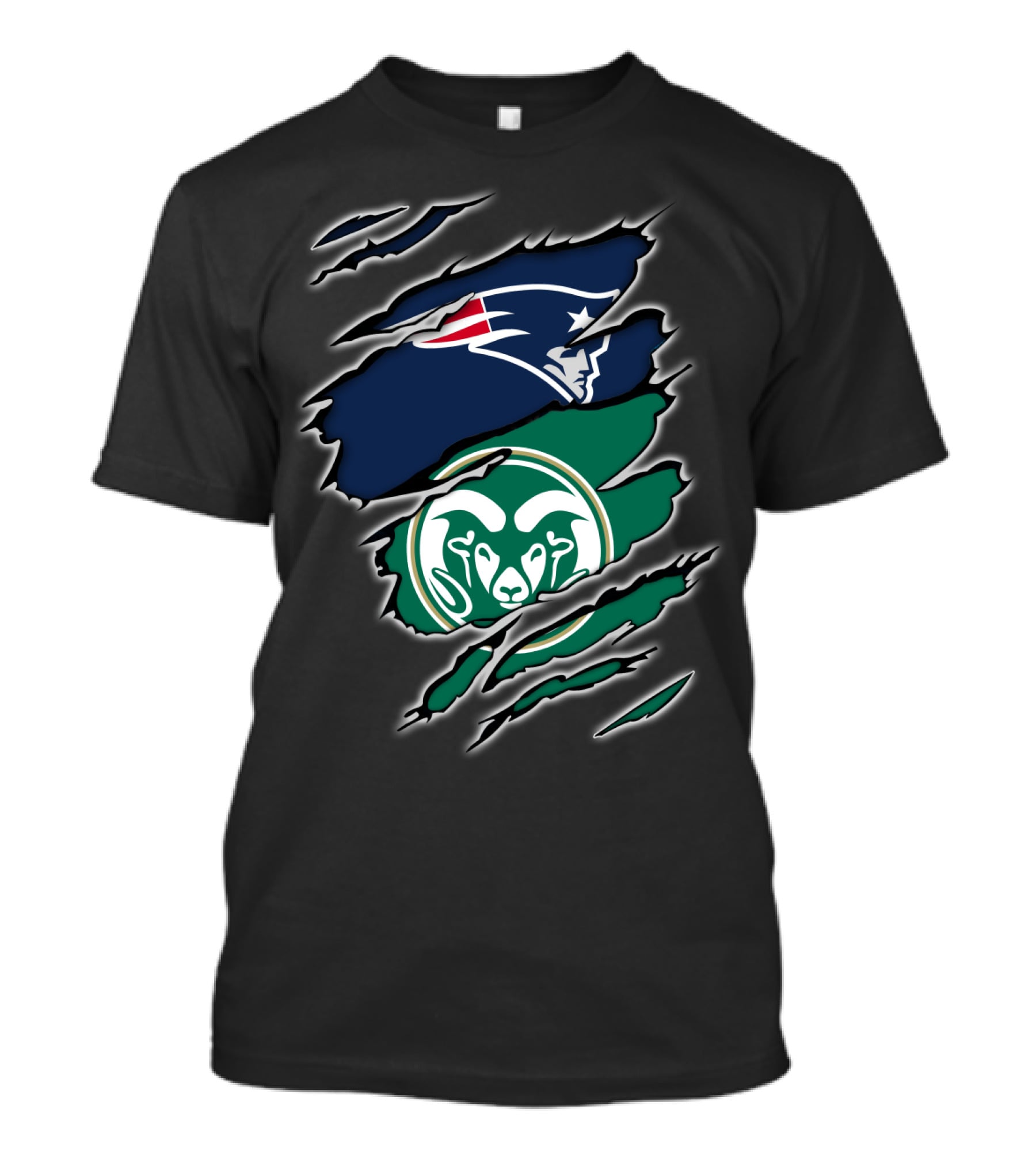 New England Patriots Colorado State Rams Claw T-Shirt