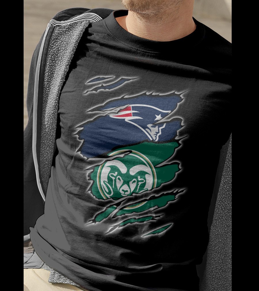 New England Patriots Colorado State Rams Claw T-Shirt