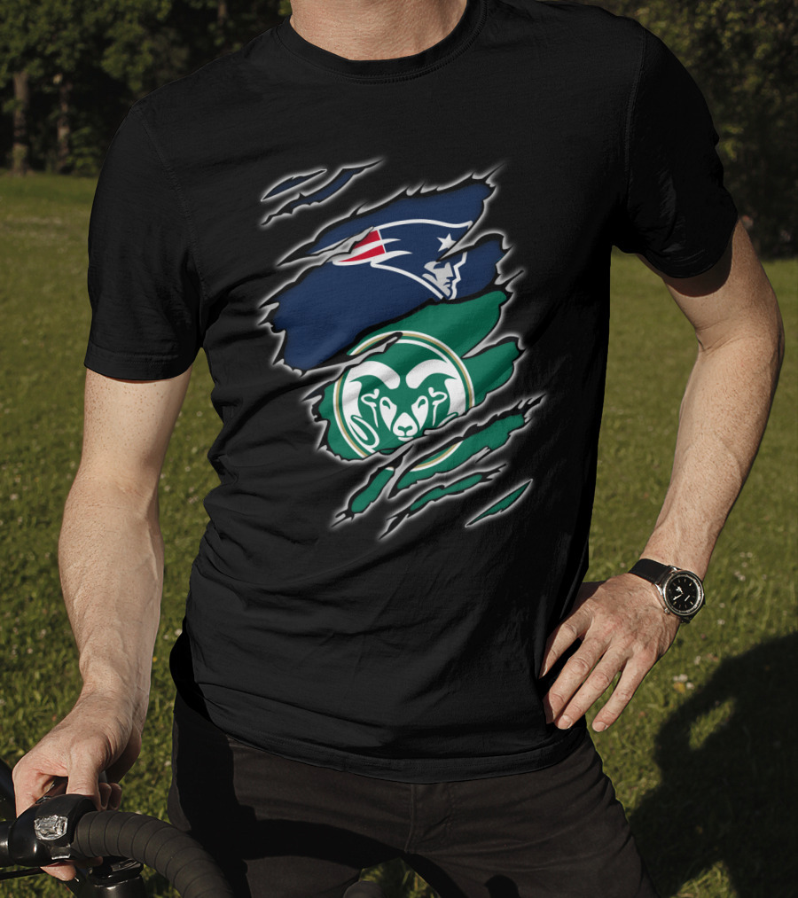 New England Patriots Colorado State Rams Claw T-Shirt