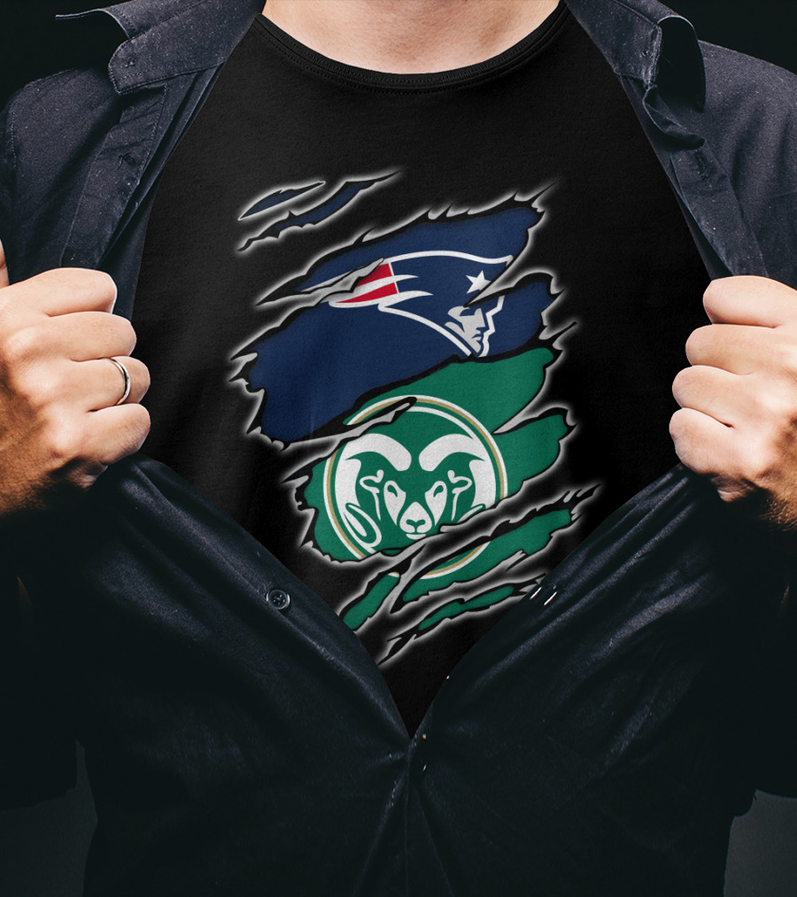 New England Patriots Colorado State Rams Claw T-Shirt
