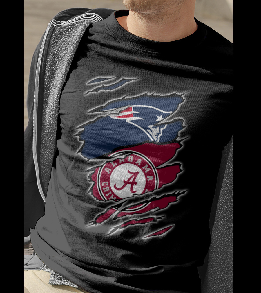 Patriots And Alabama Crimson Tide Fan Collaboration T-Shirt