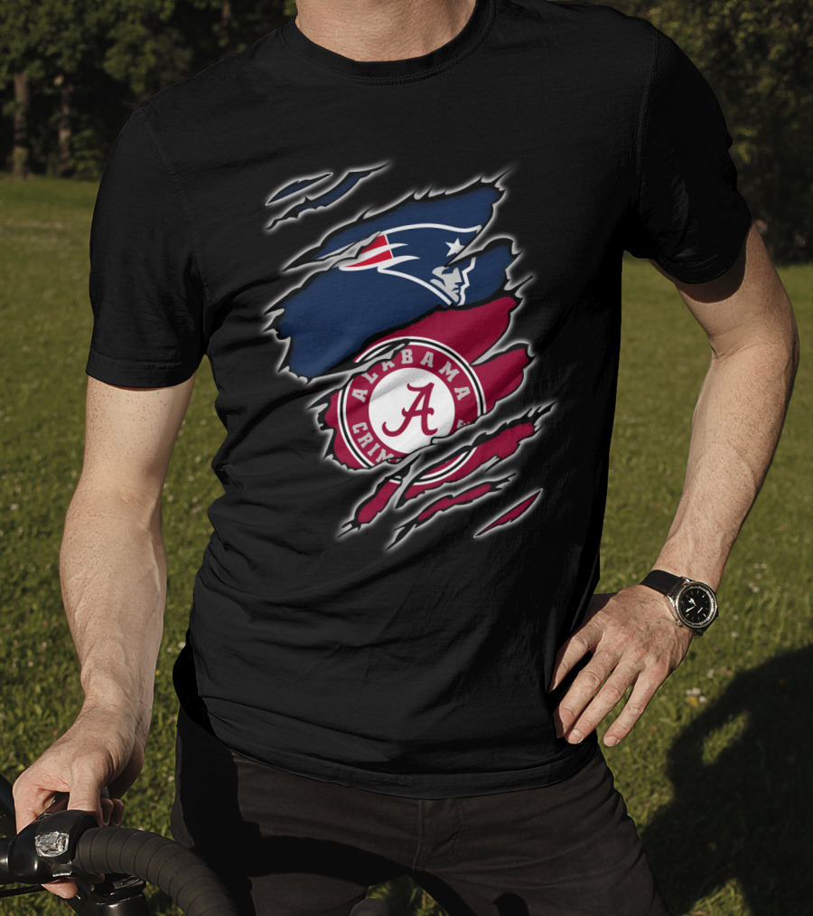 Patriots And Alabama Crimson Tide Fan Collaboration T-Shirt