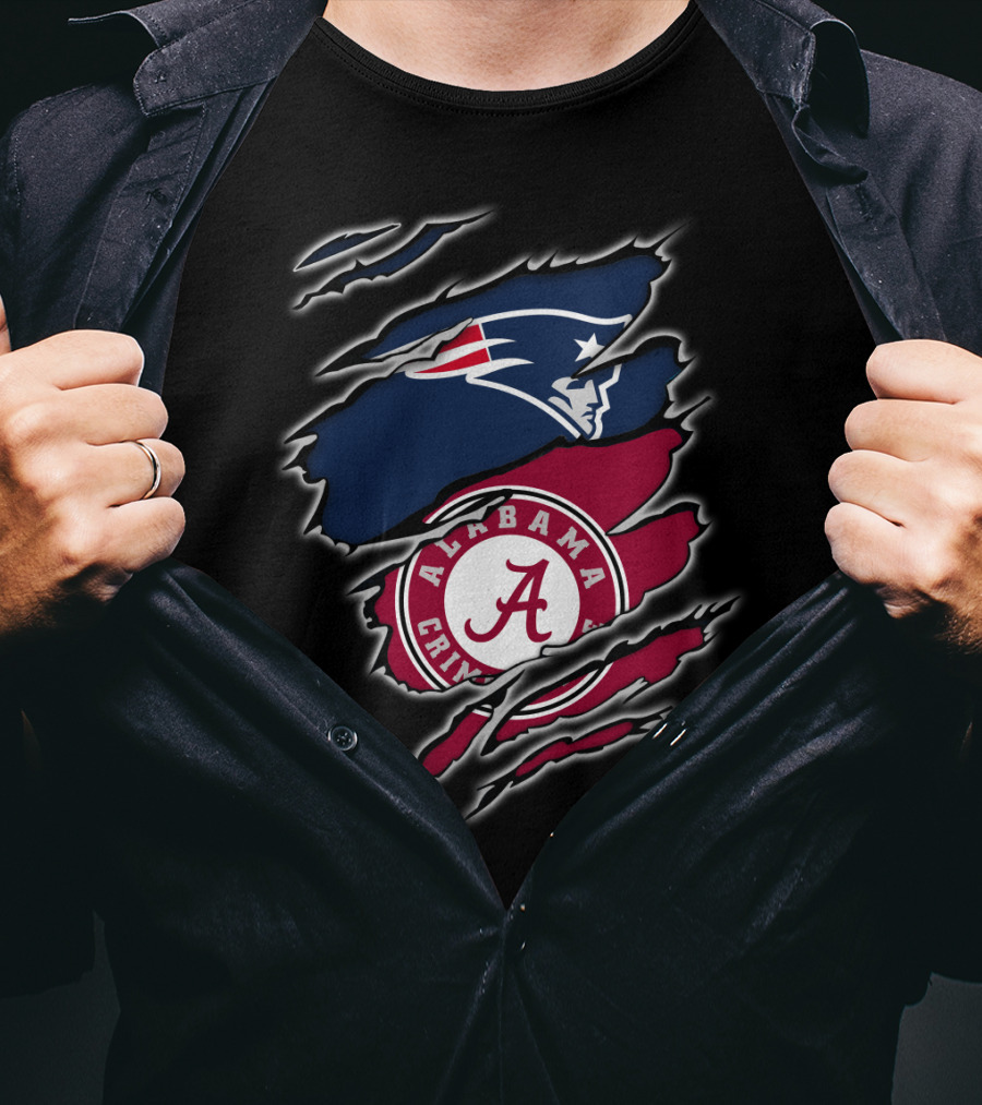 Patriots And Alabama Crimson Tide Fan Collaboration T-Shirt
