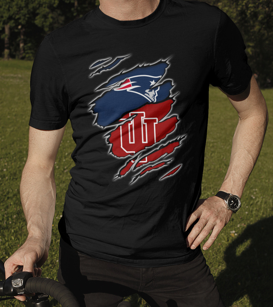 New England Patriots Indiana Hoosiers Ripped Claw T-Shirt
