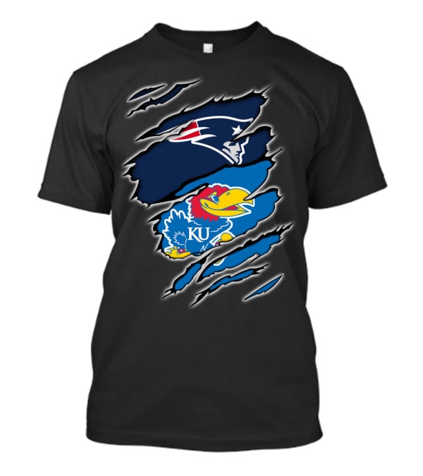 Patriots Jayhawk KU іn Τorn Rіp Ρeek Sensors T-Shirt