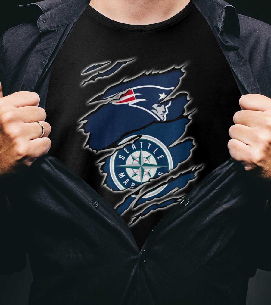 Patriots Logo With Seattle Mariners Emblem T-Shirt