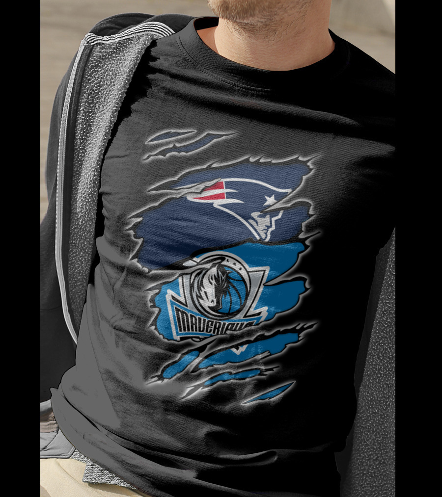 Patriots And Mavericks NFL NBA Football Basketball Team T-Shirt