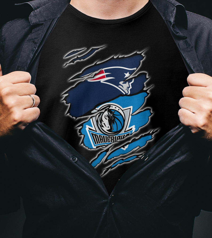 Patriots And Mavericks NFL NBA Football Basketball Team T-Shirt