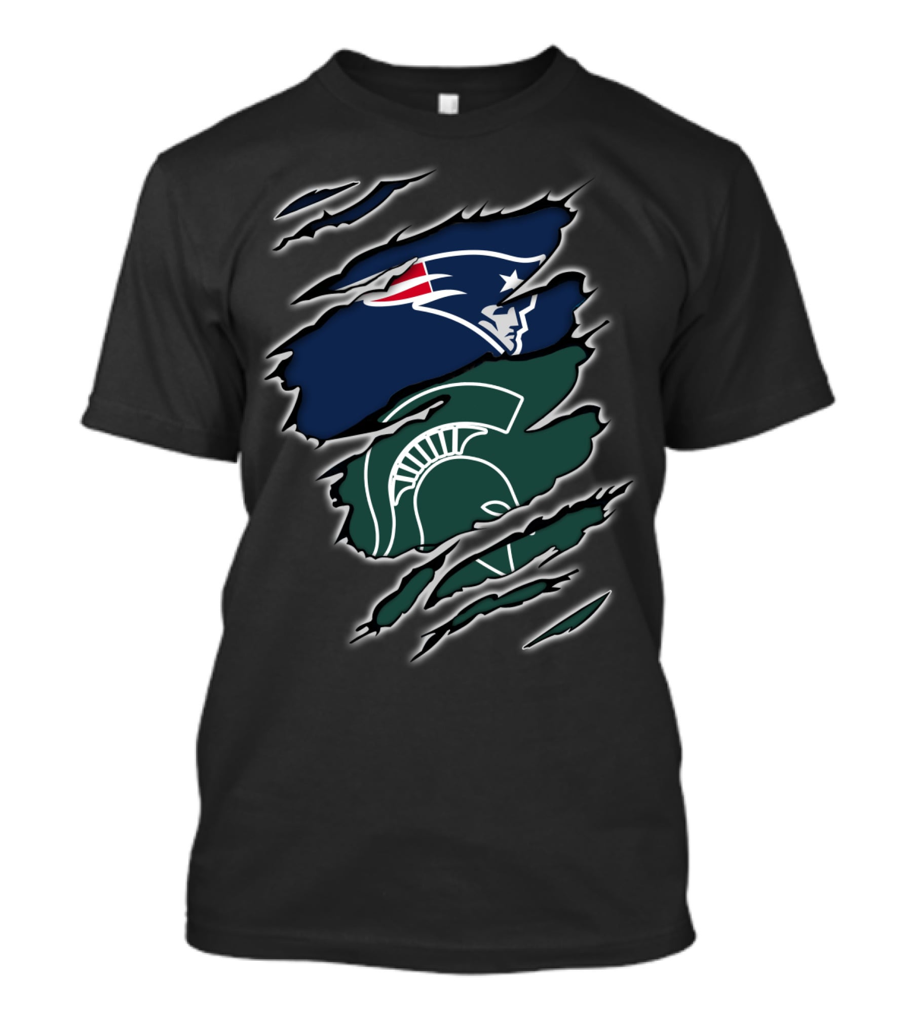 New England Patriots And Michigan State Spartans Dual T-Shirt