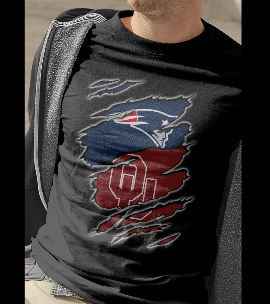New England Patriots And Oklahoma Sooners Fusion T-Shirt