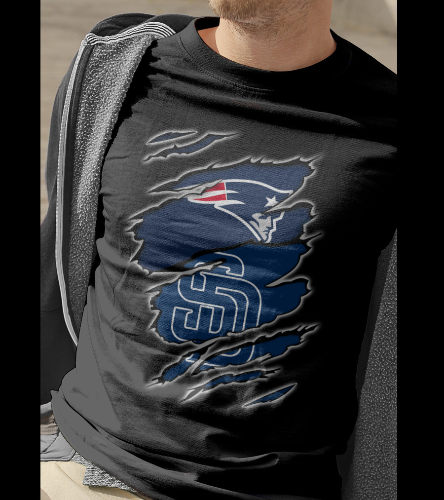 Patriots And Padres Logo Mashup T-Shirt