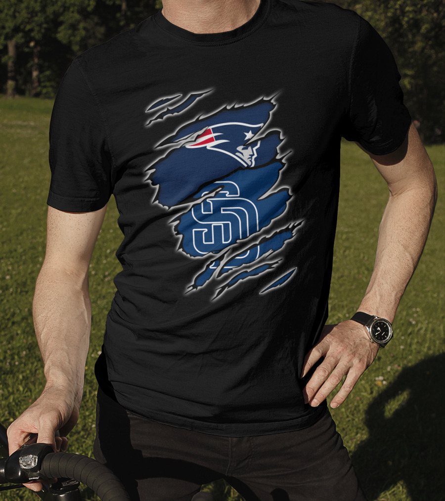 Patriots And Padres Logo Mashup T-Shirt