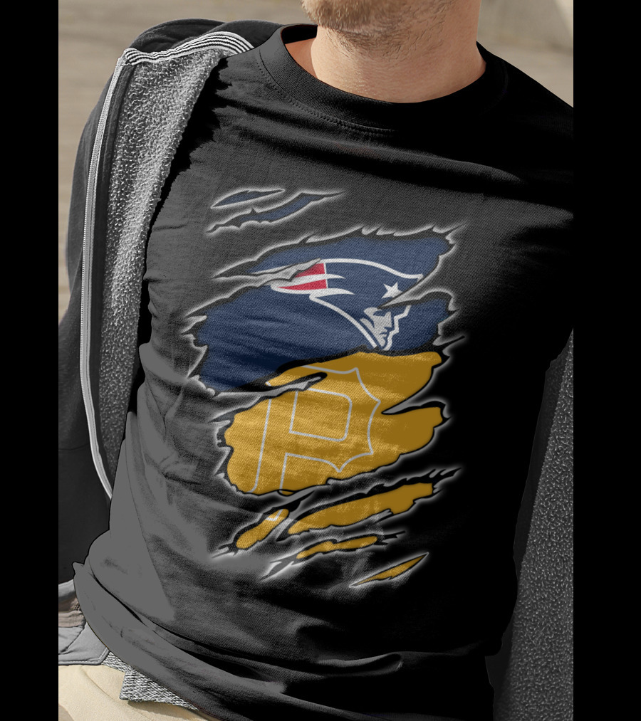 Patriots Logo And Pirates Monogram Fusion T-Shirt