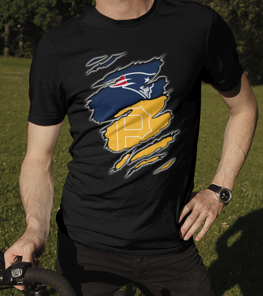 Patriots Logo And Pirates Monogram Fusion T-Shirt