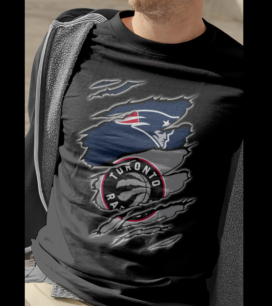 Patriots Face And Toronto Raptors Claw Marks T-Shirt