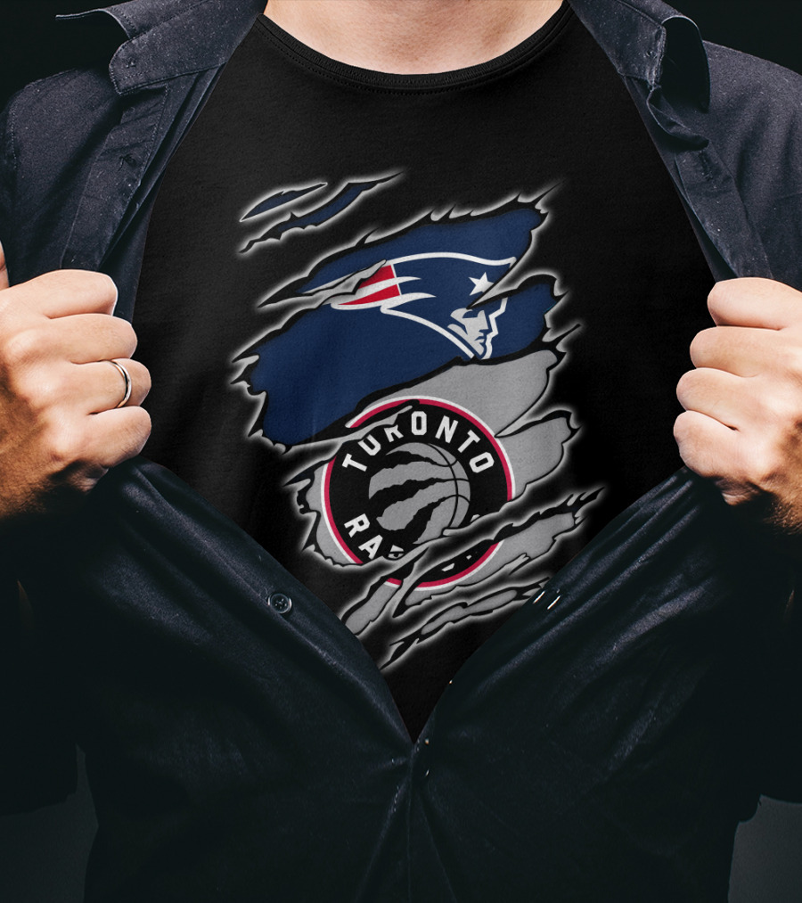 Patriots Face And Toronto Raptors Claw Marks T-Shirt