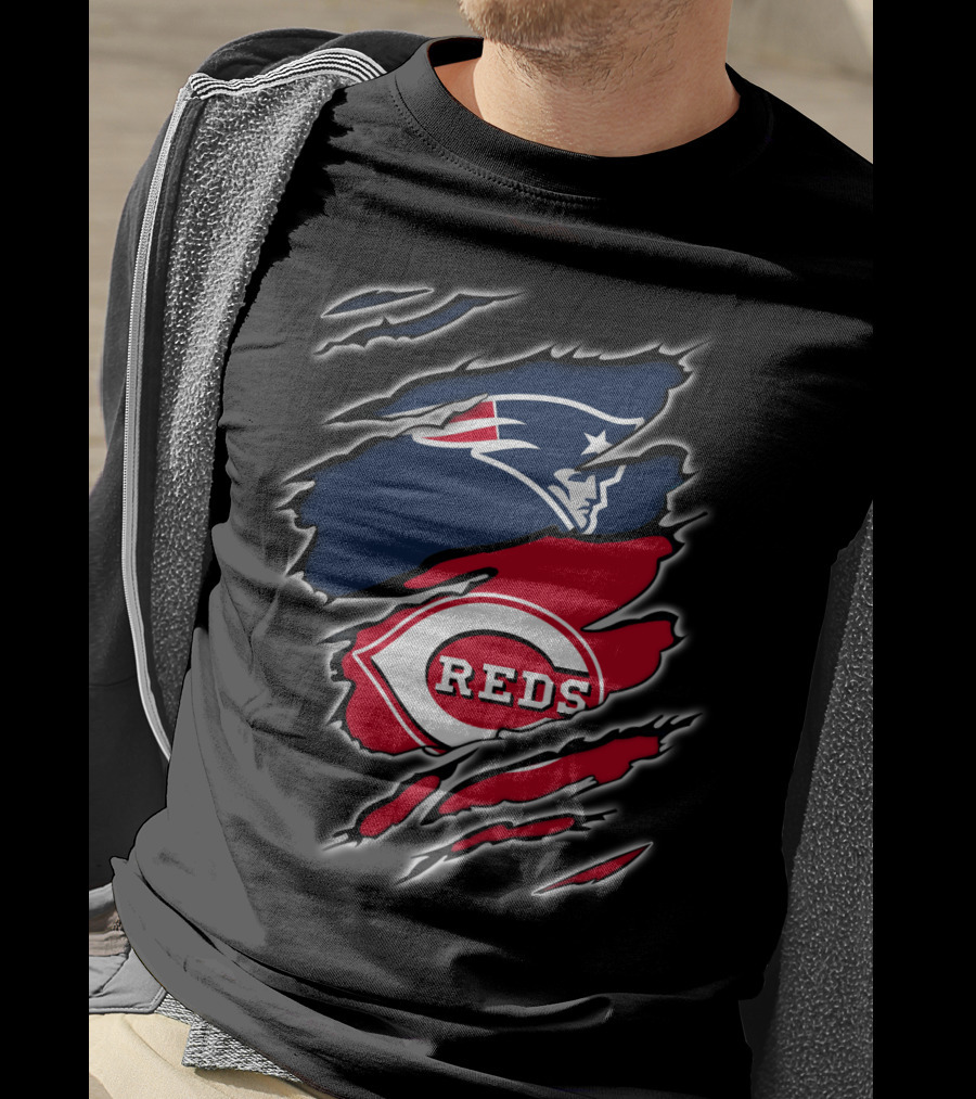 Patriots And Cincinnati Reds Fan Collaboration T-Shirt
