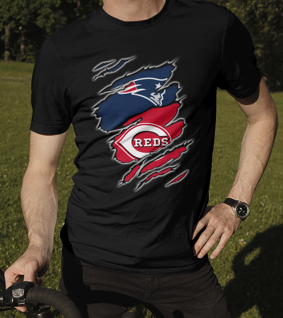 Patriots And Cincinnati Reds Fan Collaboration T-Shirt