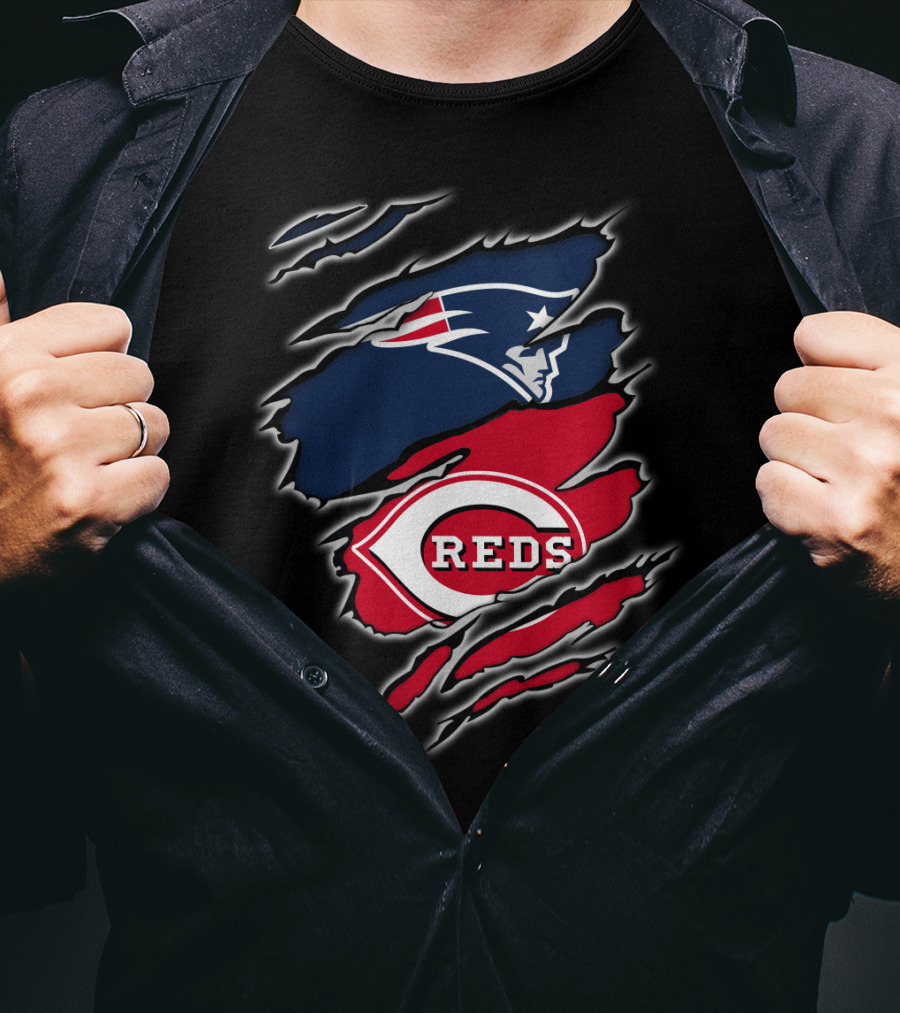 Patriots And Cincinnati Reds Fan Collaboration T-Shirt