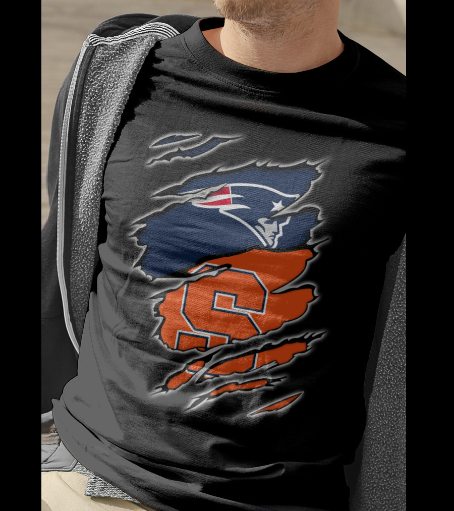 Patriots And Syracuse Torn T-Shirt
