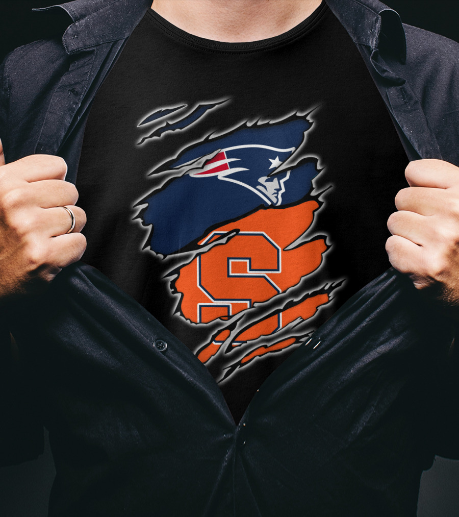 Patriots And Syracuse Torn T-Shirt