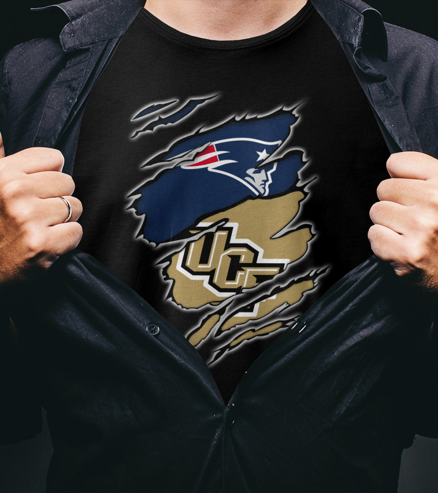 New England Patriots UCF Knights Crossover T-Shirt