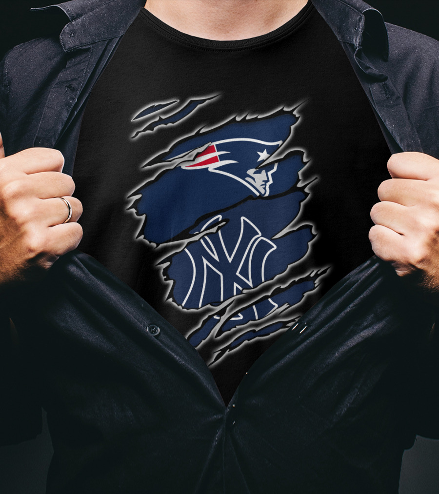 Patriots And Yankees Logo Fusion T-Shirt