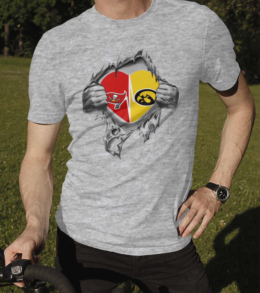 Hawkeyes Buccaneers Heart Passion Torn T-Shirt