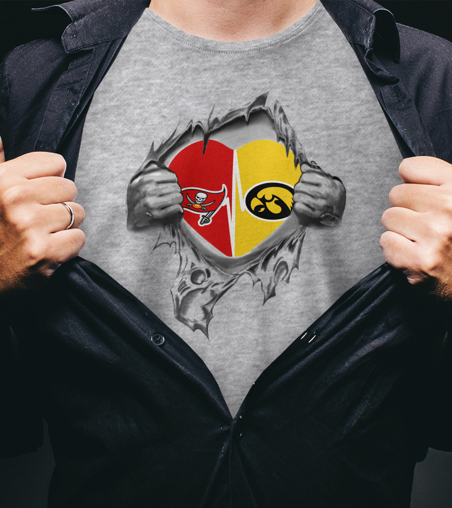 Hawkeyes Buccaneers Heart Passion Torn T-Shirt