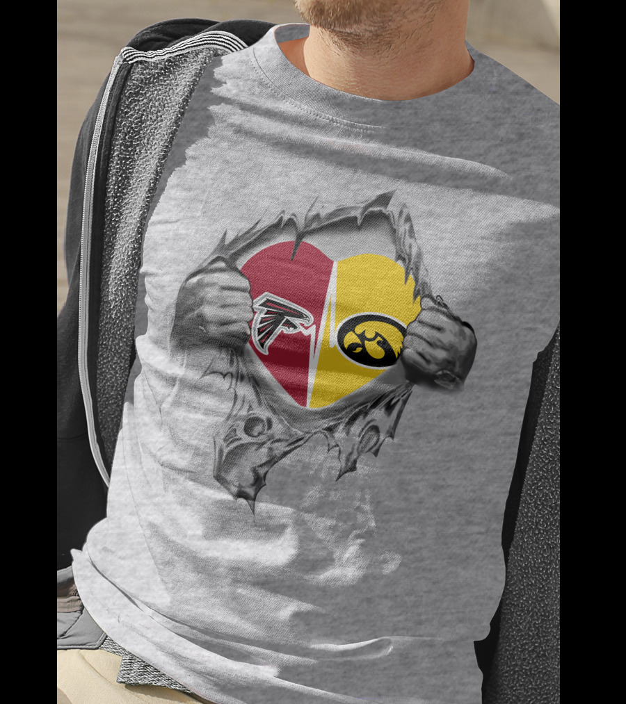 Hawkeyes Falcons Heart Rip T-Shirt