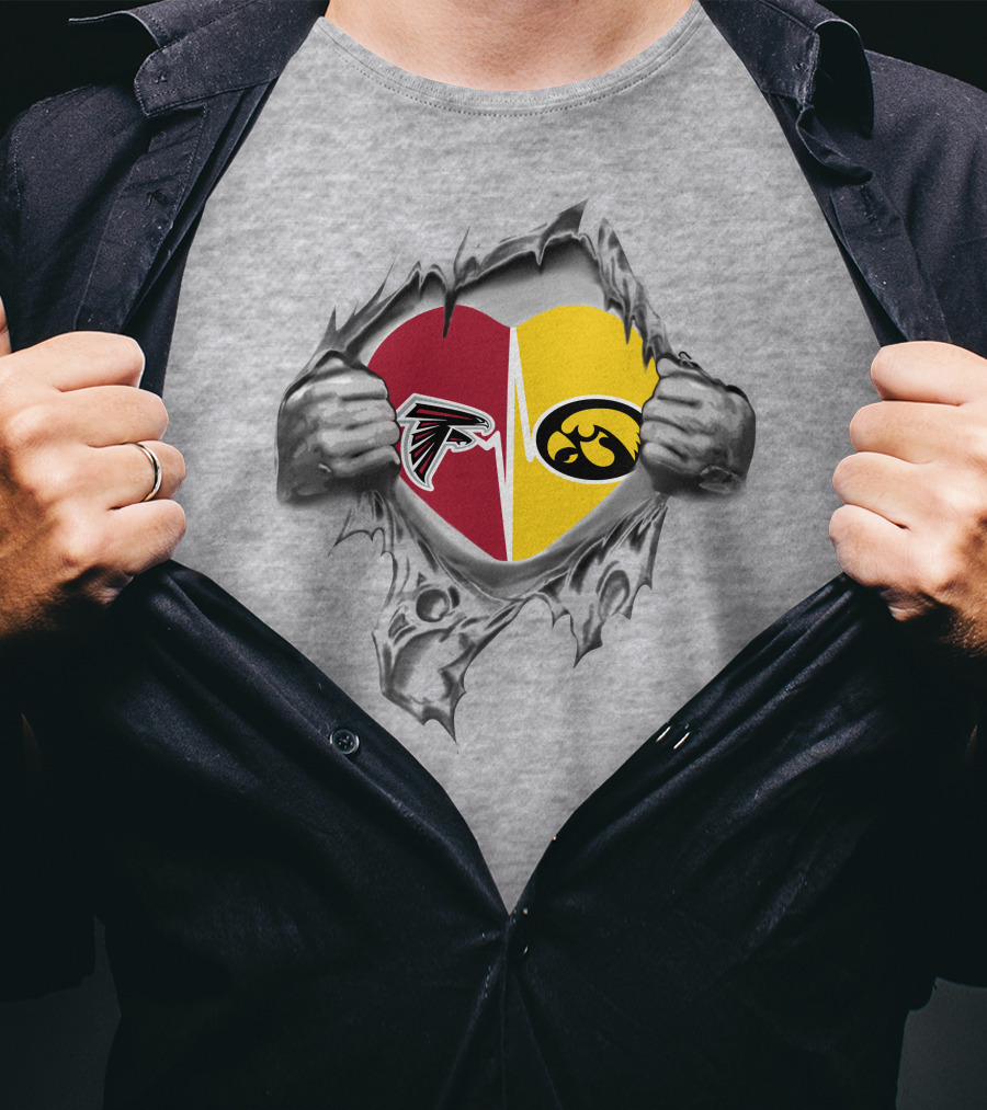 Hawkeyes Falcons Heart Rip T-Shirt