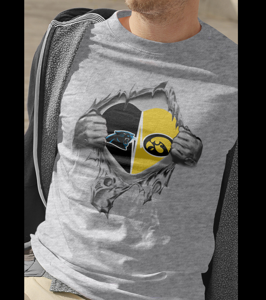 Hawkeyes Panthers Heart Inside Silver Claw Tear T-Shirt