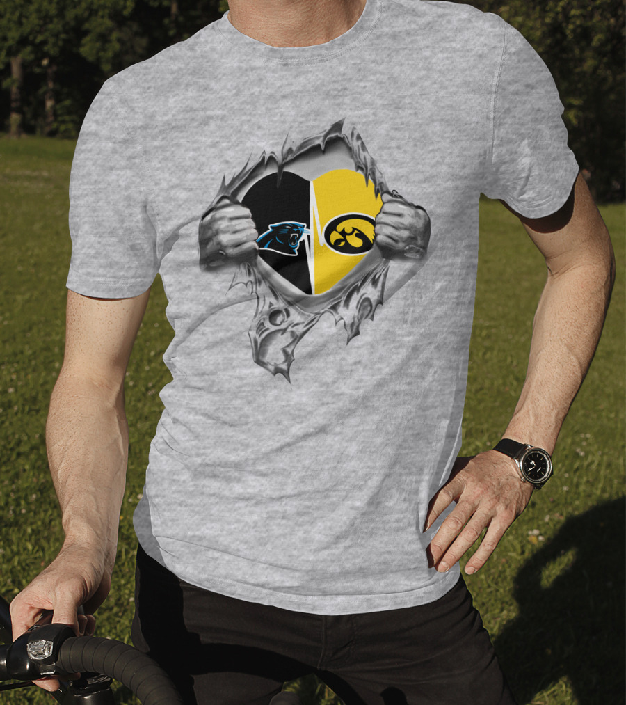 Hawkeyes Panthers Heart Inside Silver Claw Tear T-Shirt