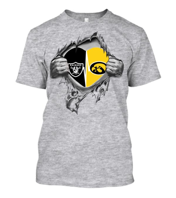 Hawkeyes Raiders Heartbeat Torn T-Shirt