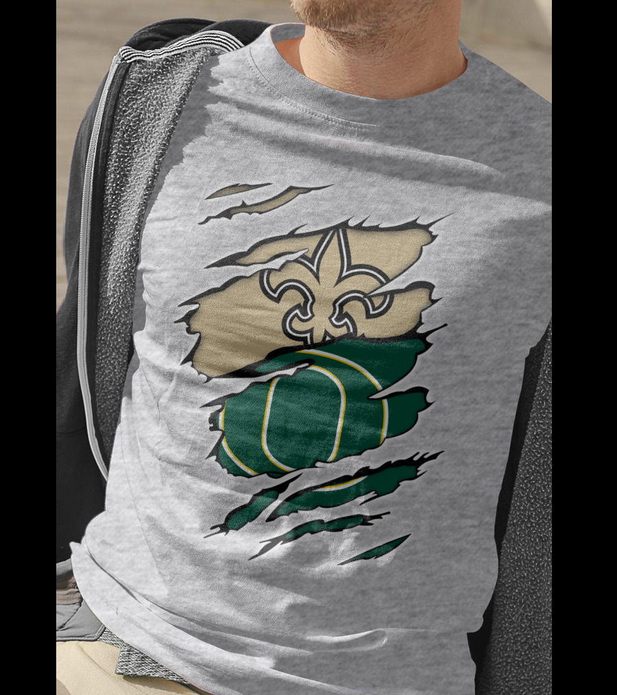 Saints Ducks Logo Fusion Fleur-de-Lis And Oregon Intertwined T-Shirt