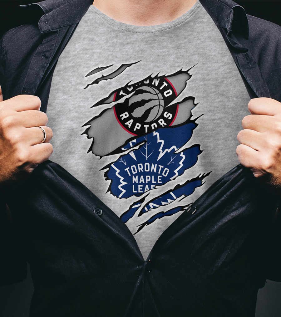 Toronto Raptors Toronto Maple Leafs Logo Mashup T-Shirt