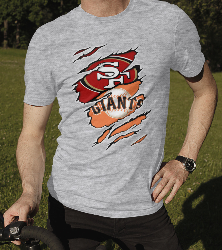 Giants Sf 49ers Baseball Football Combination T-Shirt